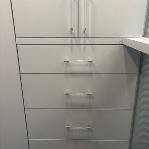 CB2 Cabinet handles/Pulls. Flynn Polished Nickel and Crystal Handle 7" - 4 count